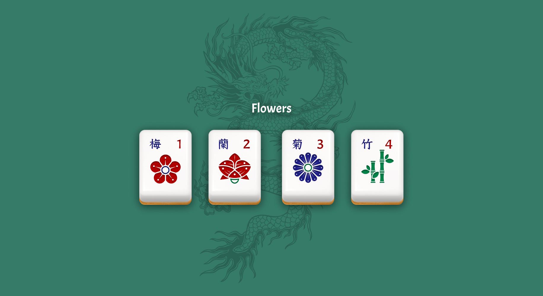 Mahjong flower tiles